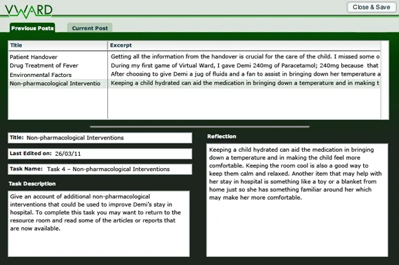 VWard blog submission screen