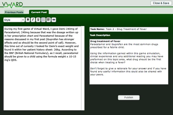 VWard blog submission screen 2